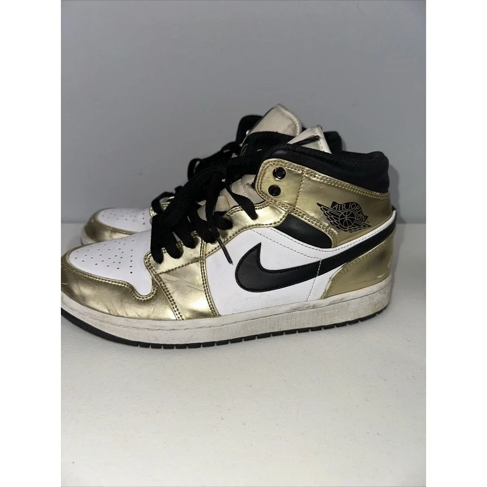 Jordan 1 Mid SE Men's Size 8.5 - Metallic Gold With Box Shoes Sneakers‎